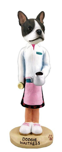 Boston Terrier Waitress Doogie Collectible Dog Figurine