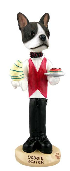 Boston Terrier Waiter Doogie Collectible Dog Figurine