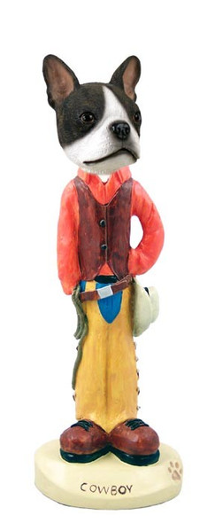 Boston Terrier Cowboy Doogie Collectible Dog Figurine