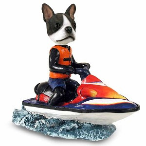 Boston Terrier Jet Ski Doogie Collectible Dog Figurine