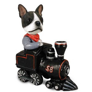 Boston Terrier Train Doogie Collectible Dog Figurine