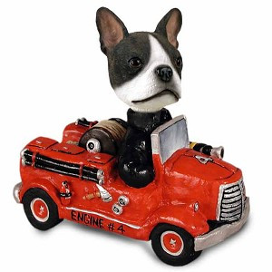 Boston Terrier Fire Engine Doogie Collectible Dog Figurine