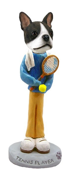 Boston Terrier Tennis Player Doogie Collectible Dog Figurine