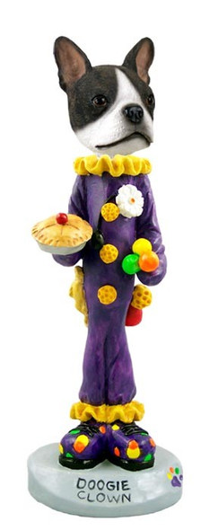Boston Terrier Clown Doogie Collectible Dog Figurine