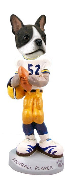 Boston Terrier Football Player Doogie Collectible Dog Figurine