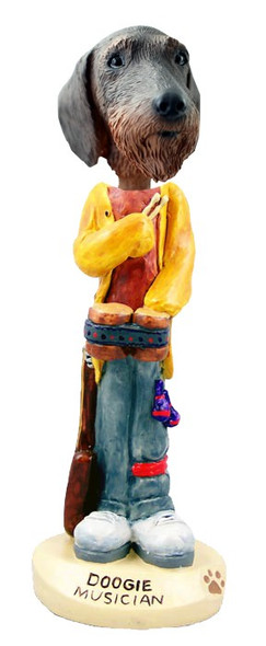 Wirehaired Dachshund Musician Doogie Collectible Dog Figurine