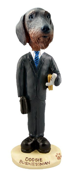 Wirehaired Dachshund Businessman Doogie Collectible Dog Figurine