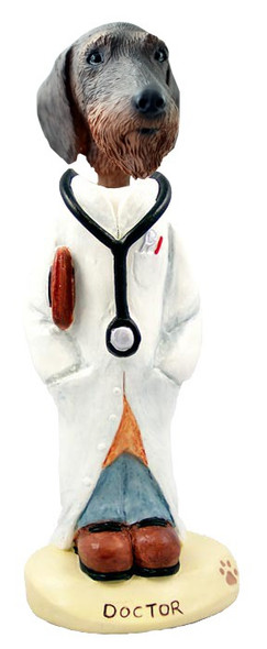 Wirehaired Dachshund Doctor Doogie Collectible Dog Figurine