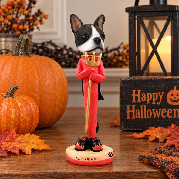 Boston Terrier Lil Devil Doogie Collectible Dog Figurine
