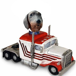 Wirehaired Dachshund Truck Tractor Doogie Collectible Dog Figurine