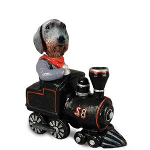 Wirehaired Dachshund Train Doogie Collectible Dog Figurine