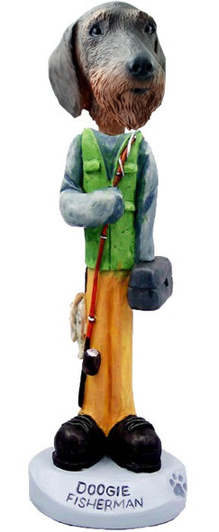 Wirehaired Dachshund Fisherman Doogie Collectible Dog Figurine