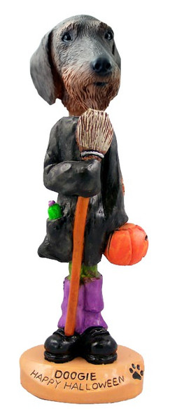 Wirehaired Dachshund Happy Halloween Doogie Collectible Dog Figurine
