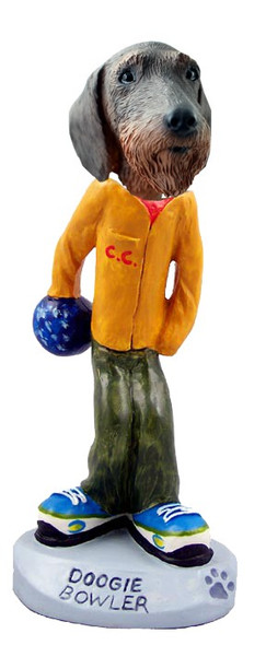 Wirehaired Dachshund Bowler Doogie Collectible Dog Figurine