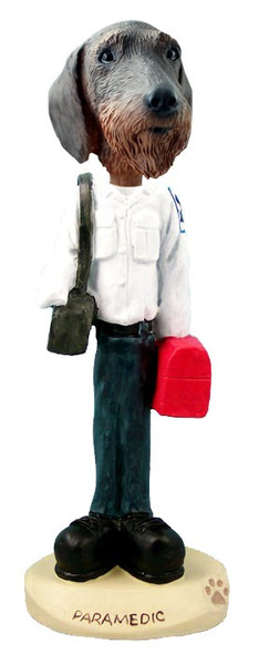 Wirehaired Dachshund Paramedic Doogie Collectible Dog Figurine
