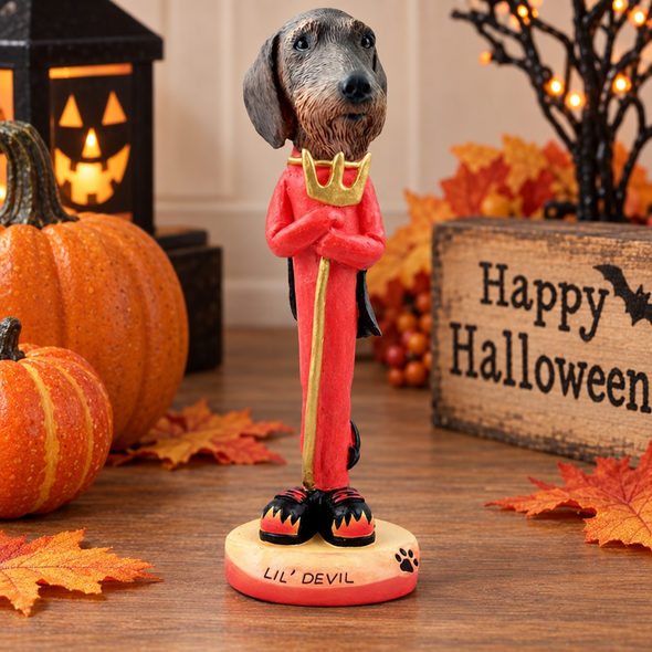 Wirehaired Dachshund Lil Devil Doogie Collectible Dog Figurine