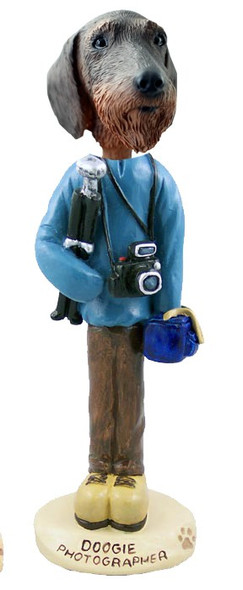 Wirehaired Dachshund Photographer Doogie Collectible Dog Figurine
