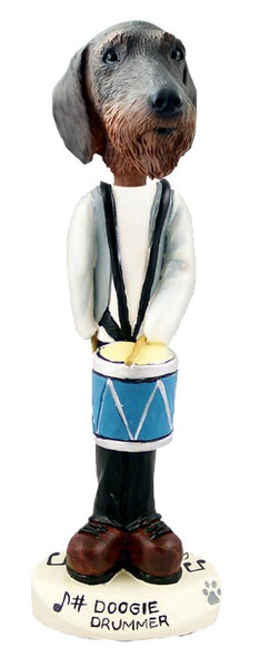 Wirehaired Dachshund Drummer Doogie Collectible Dog Figurine
