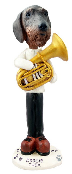 Wirehaired Dachshund Tuba Doogie Collectible Dog Figurine