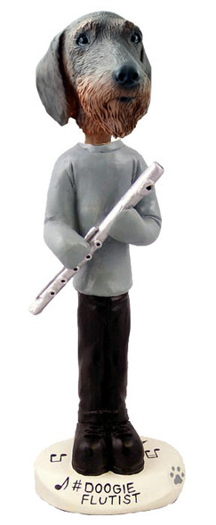 Wirehaired Dachshund Flutist Doogie Collectible Dog Figurine