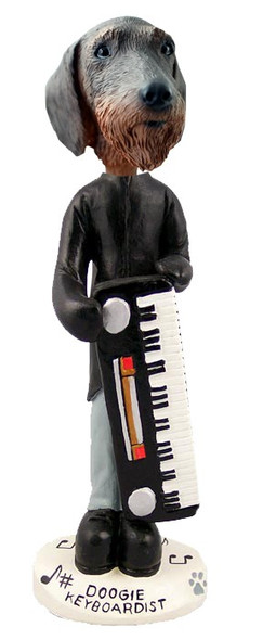 Wirehaired Dachshund Keyboardist Doogie Collectible Dog Figurine