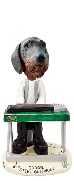 Wirehaired Dachshund Steel Guitarist Doogie Collectible Dog Figurine