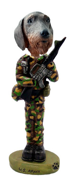 Wirehaired Dachshund U S Army Doogie Collectible Dog Figurine