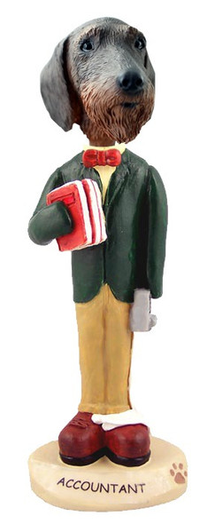 Wirehaired Dachshund Accountant Doogie Collectible Dog Figurine