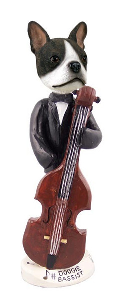 Boston Terrier Bassist Doogie Collectible Dog Figurine