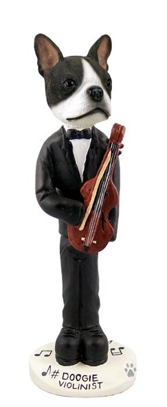 Boston Terrier Violinist Doogie Collectible Dog Figurine