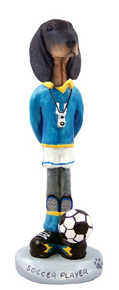Black & Tan Coonhound Soccer Doogie Collectible Dog Figurine