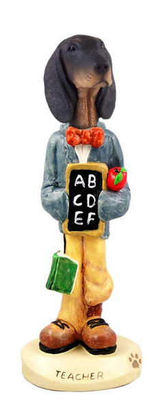 Black & Tan Coonhound Teacher Doogie Collectible Dog Figurine