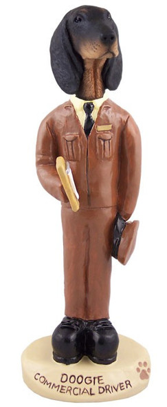 Black & Tan Coonhound Commercial Driver Doogie Collectible Dog Figurine