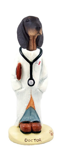 Black & Tan Coonhound Doctor Doogie Collectible Dog Figurine