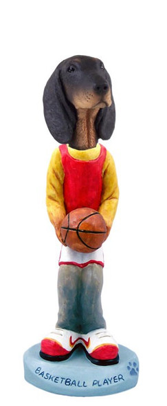 Black & Tan Coonhound Basketball Doogie Collectible Dog Figurine