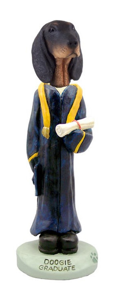 Black & Tan Coonhound Graduate Doogie Collectible Dog Figurine
