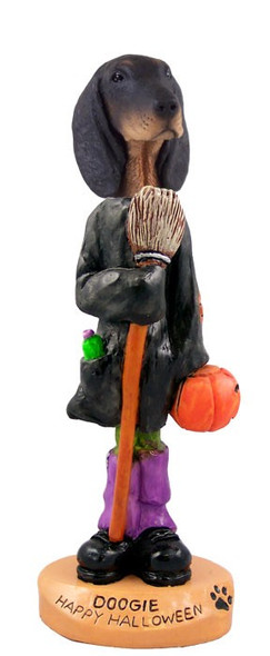Black & Tan Coonhound Happy Halloween Doogie Collectible Dog Figurine