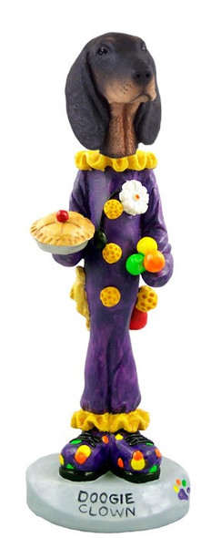 Black & Tan Coonhound Clown Doogie Collectible Dog Figurine