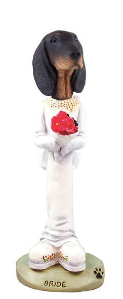 Black & Tan Coonhound Bride Doogie Collectible Dog Figurine