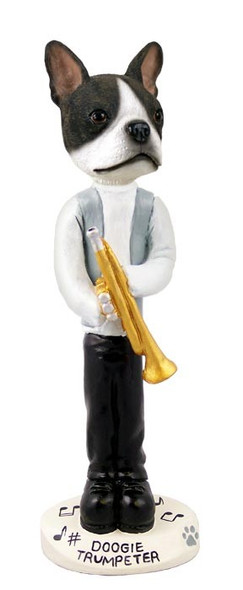 Boston Terrier Trumpeter Doogie Collectible Dog Figurine
