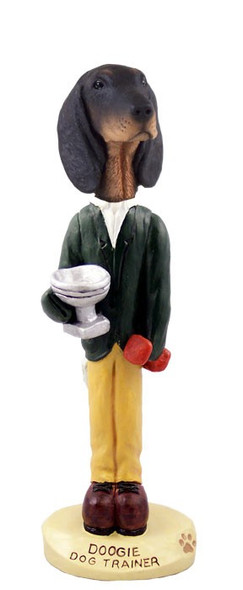 Black & Tan Coonhound Trainer Doogie Collectible Dog Figurine