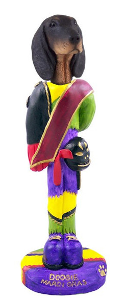Black & Tan Coonhound Mardi Gras Doogie Collectible Dog Figurine