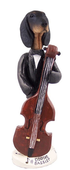Black & Tan Coonhound Bassist Doogie Collectible Dog Figurine