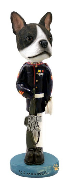 Boston Terrier U S Marines Doogie Collectible Dog Figurine