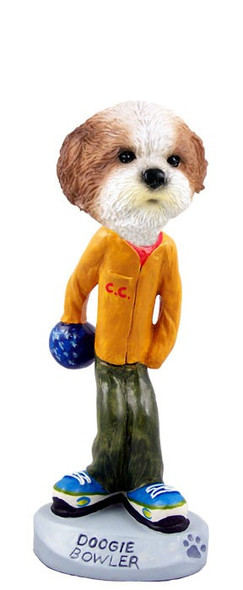 Tan Shih Tzu with Sport Cut Bowler Doogie Collectible Dog Figurine