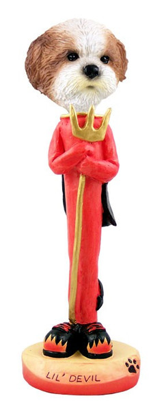 Tan Shih Tzu with Sport Cut Lil Devil Doogie Collectible Dog Figurine
