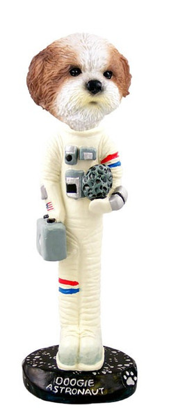 Tan Shih Tzu with Sport Cut Astronaut Doogie Collectible Dog Figurine