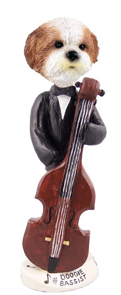 Tan Shih Tzu with Sport Cut Bassist Doogie Collectible Dog Figurine