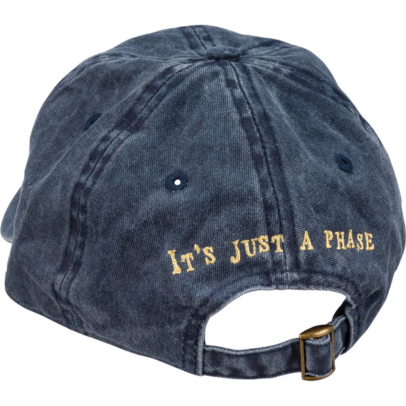 It's Just A Phase Embroidered Cotton Baseball Cap with Moon Phase Design - Primitives by Kathy - One Size Fits Most with Adjustable Brass Closure