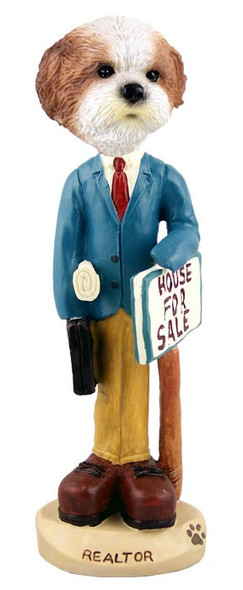 Tan Shih Tzu with Sport Cut Male Realtor Doogie Collectible Dog Figurine
